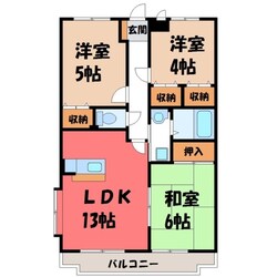 宝積寺駅 徒歩27分 2階の物件間取画像